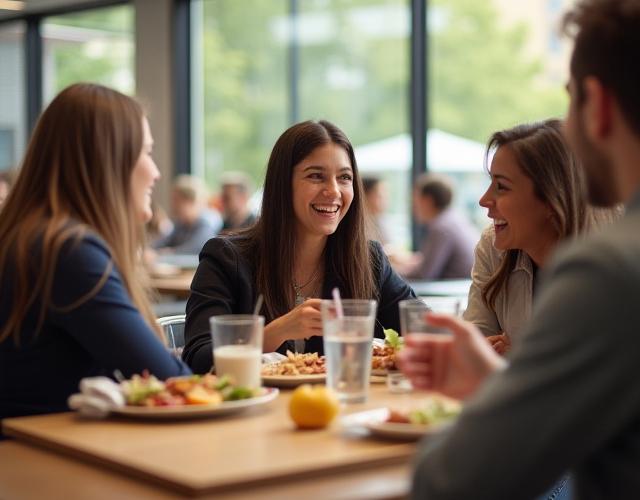Community Feeling beim Mittagessen