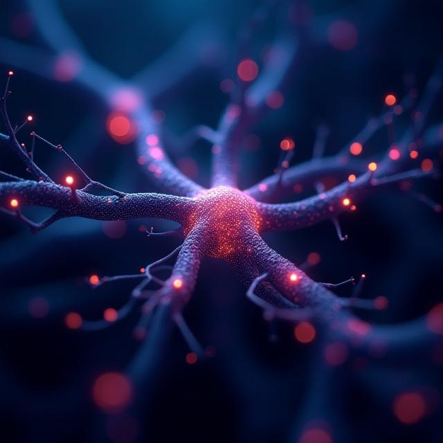 Abstrakte Visualisierung eines neuronalen Netzwerks